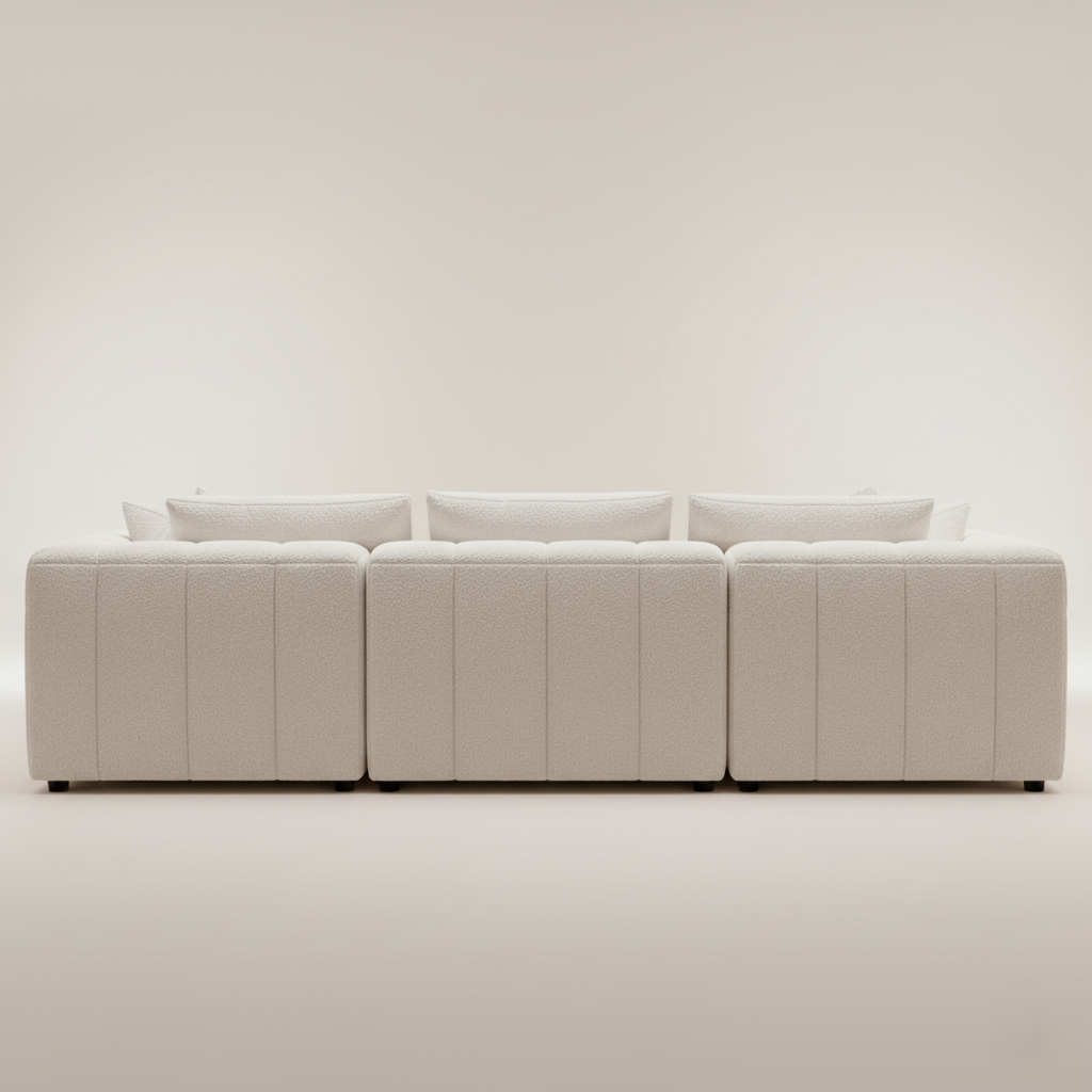 L Shape Sectional Sofa Luxury Home Furniture Made in Marandi wood with Suede Fabric Durable in High Quality Sofa