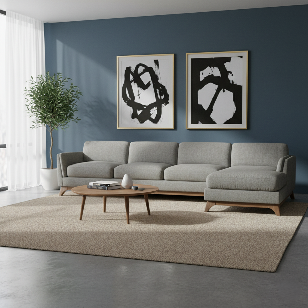 L Shape Sectional Luxury Sofa for Home Furniture and Luxury with High Density Foam Modern Sofa for Living Room