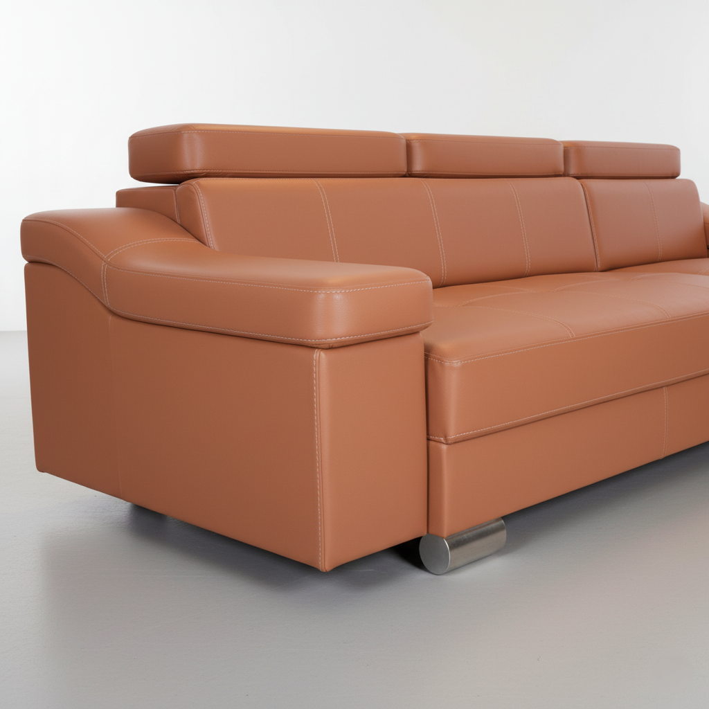 L Shape Leatherette Sofa Premium Faux Leather Furniture with Super Soft foam for a smart and tailored look