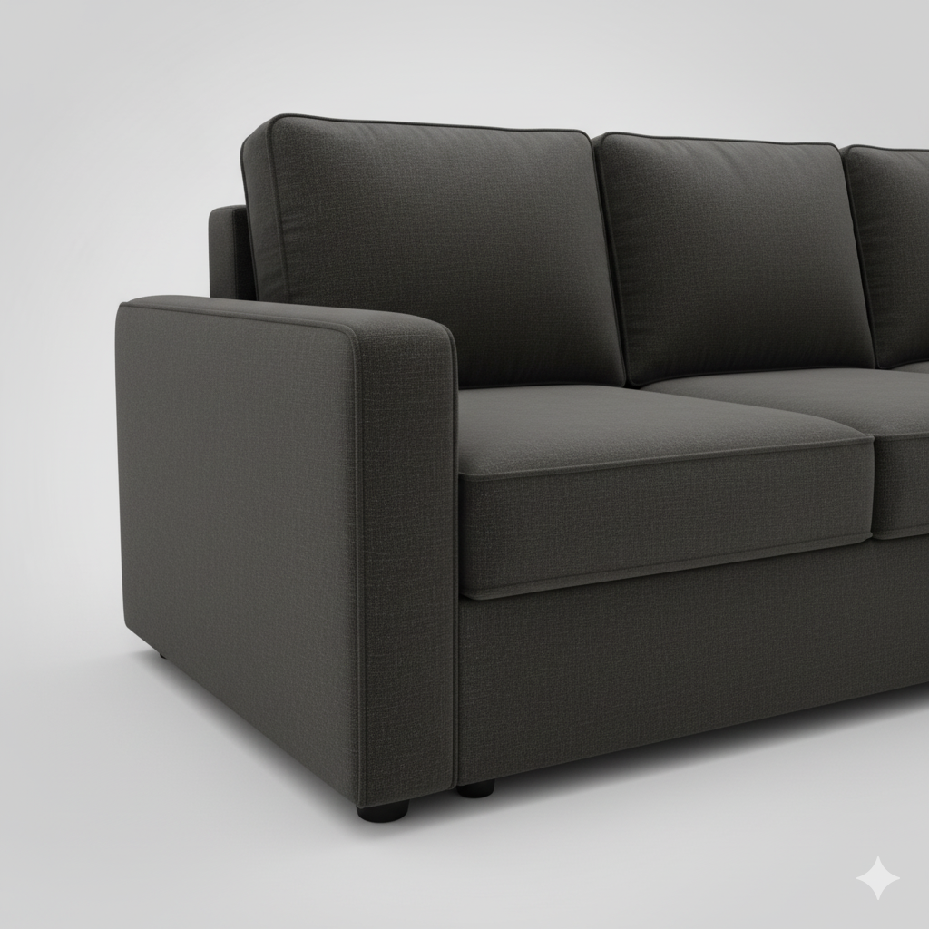 L-Shaped Corner Sofa Luxury Design Made in Marandi with Boucle fabric, Soft Seating 32 Density foam, High Quality Sofa for Living Room