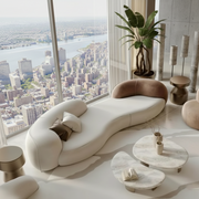 ৩ সিটের সোফা বাঁকা আকৃতির আধুনিক ডিজাইনের সোফা, ঘরের আসবাবের জন্য টেকসই, কাঠের ফ্রেমের সাথে, এবং বসার ঘরের জন্য দীর্ঘস্থায়ী সোফা।