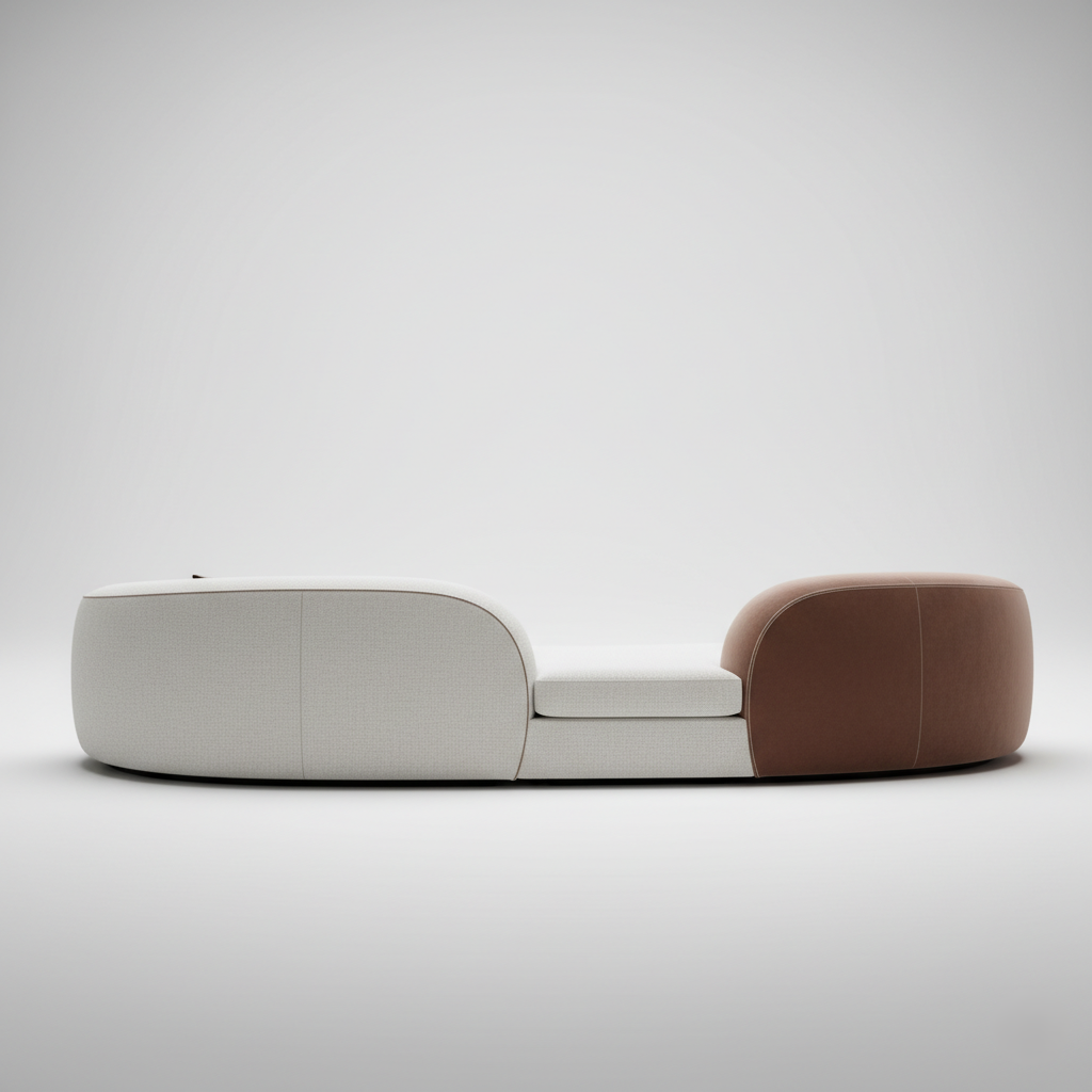 3 Seater Sofa Curved Shape Modern Design Durable for Home Furniture with Solid Wood Frame and Long-Lasting Sofa for Living Room