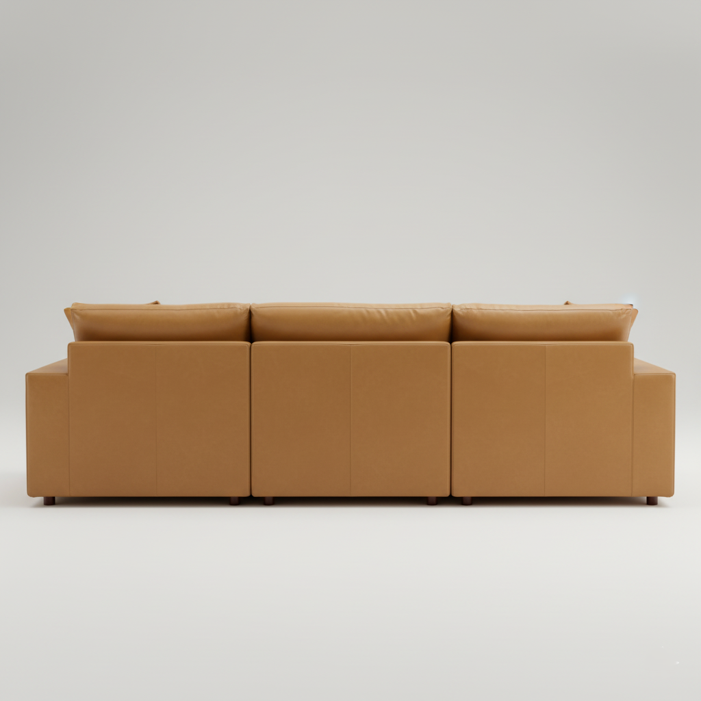 L Shape Spacious sofa Modern Design Premium Quality and Leatherette fabric Durable & Comfortable Padded Perfect for living Room -Brown
