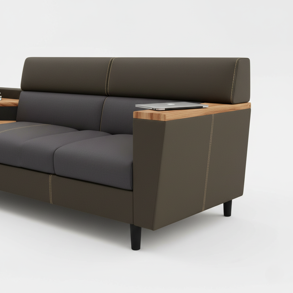 L Shape Sofa Upholstery Leatherette for Living Room Modern Design Durable and Comfortable Seating
