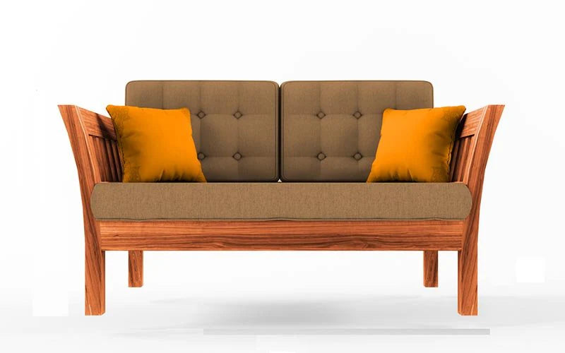 বাসা এবং আসবাবের জন্য ৩ সিটের কাঠের সোফা প্রিমিয়াম আপহোলস্ট্রি, লিভিং রুমের জন্য আধুনিক এবং টেকসই ডিজাইন-ধূসর