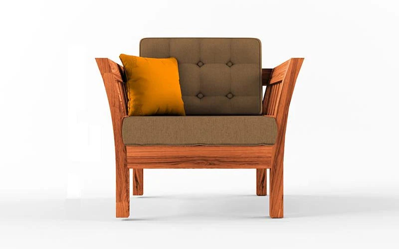 বাসা এবং আসবাবের জন্য ৩ সিটের কাঠের সোফা প্রিমিয়াম আপহোলস্ট্রি, লিভিং রুমের জন্য আধুনিক এবং টেকসই ডিজাইন-ধূসর