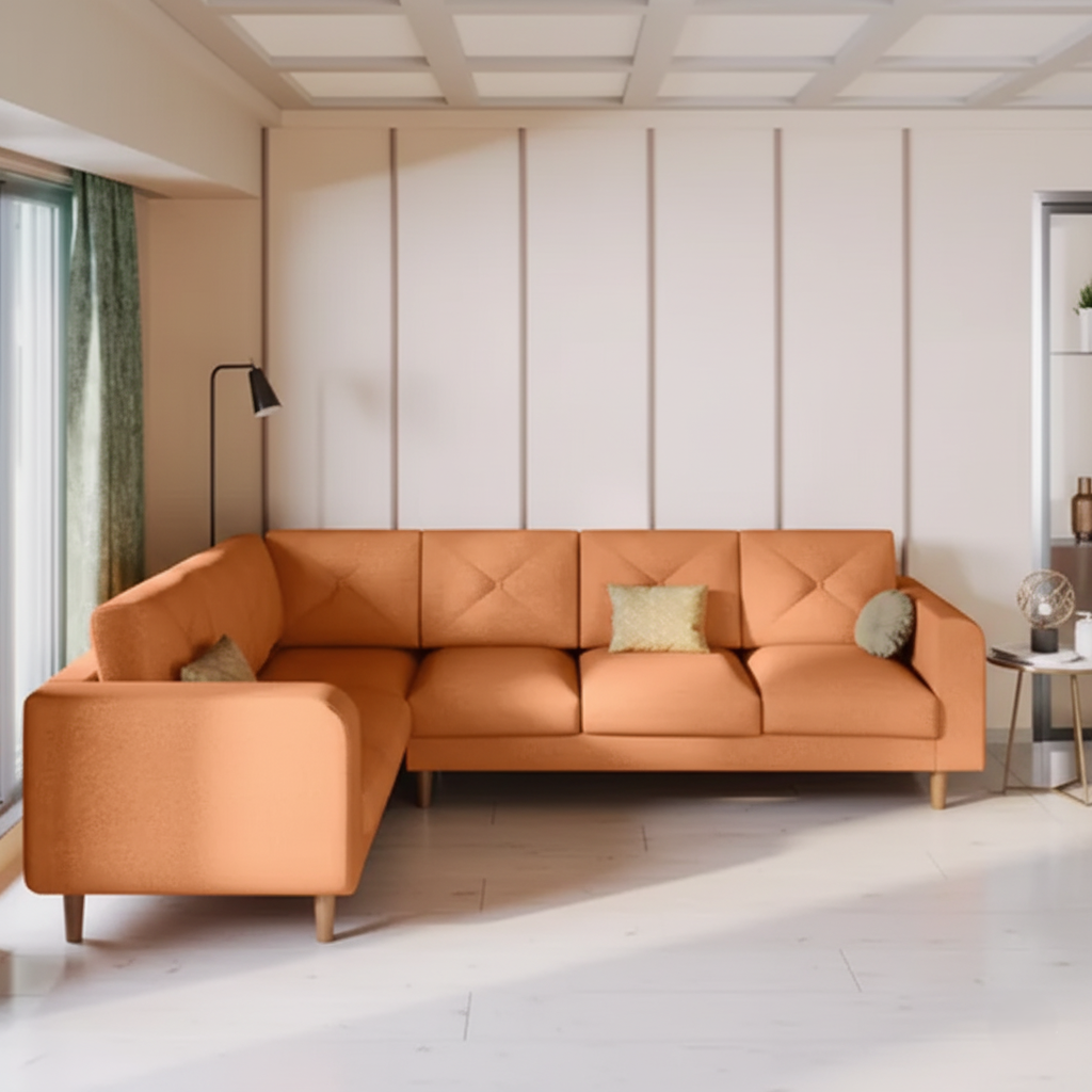 ৫ সিটার এল শেপ সোফা আধুনিক ডিজাইনের টেকসই এবং আরামদায়ক বসার ঘরের জন্য উপযুক্ত