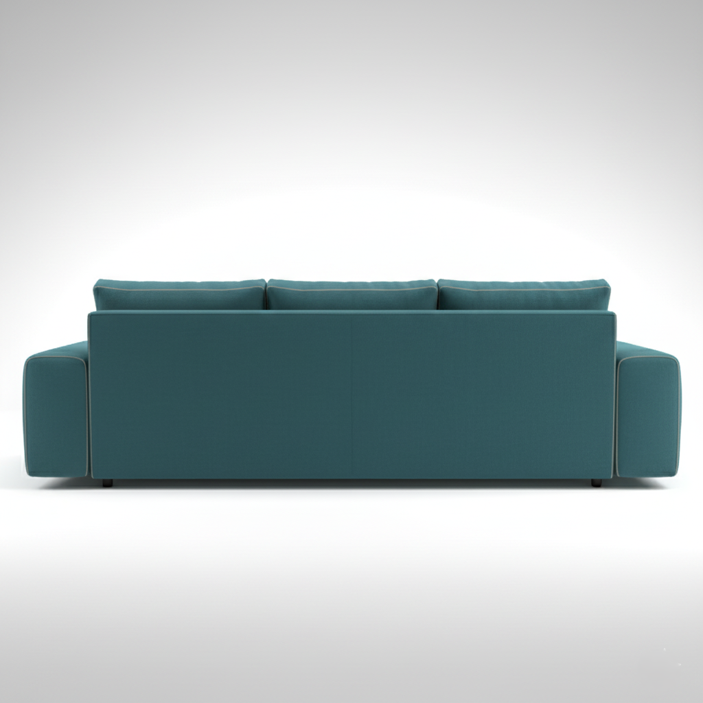 3 सीटर एल आकार सोफा आधुनिक डिजाइन और कपड़ा टिकाऊ और आरामदायक गद्देदार लिविंग रूम, कार्यालय के लिए बिल्कुल सही - नीला