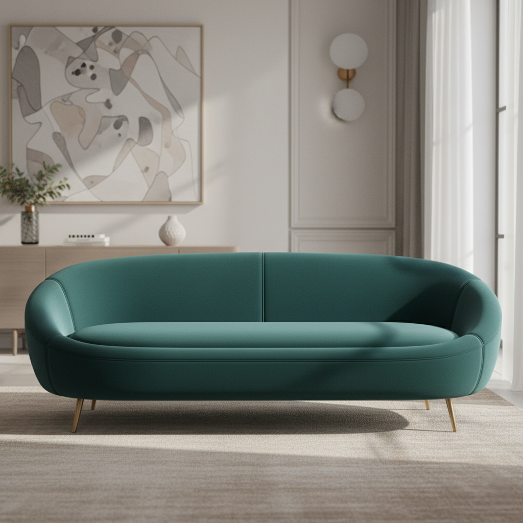 3 Seater & Sofa For Home Furniture, Upholstery Leatherette Modern And Durable Design For Living Room and Office- Green