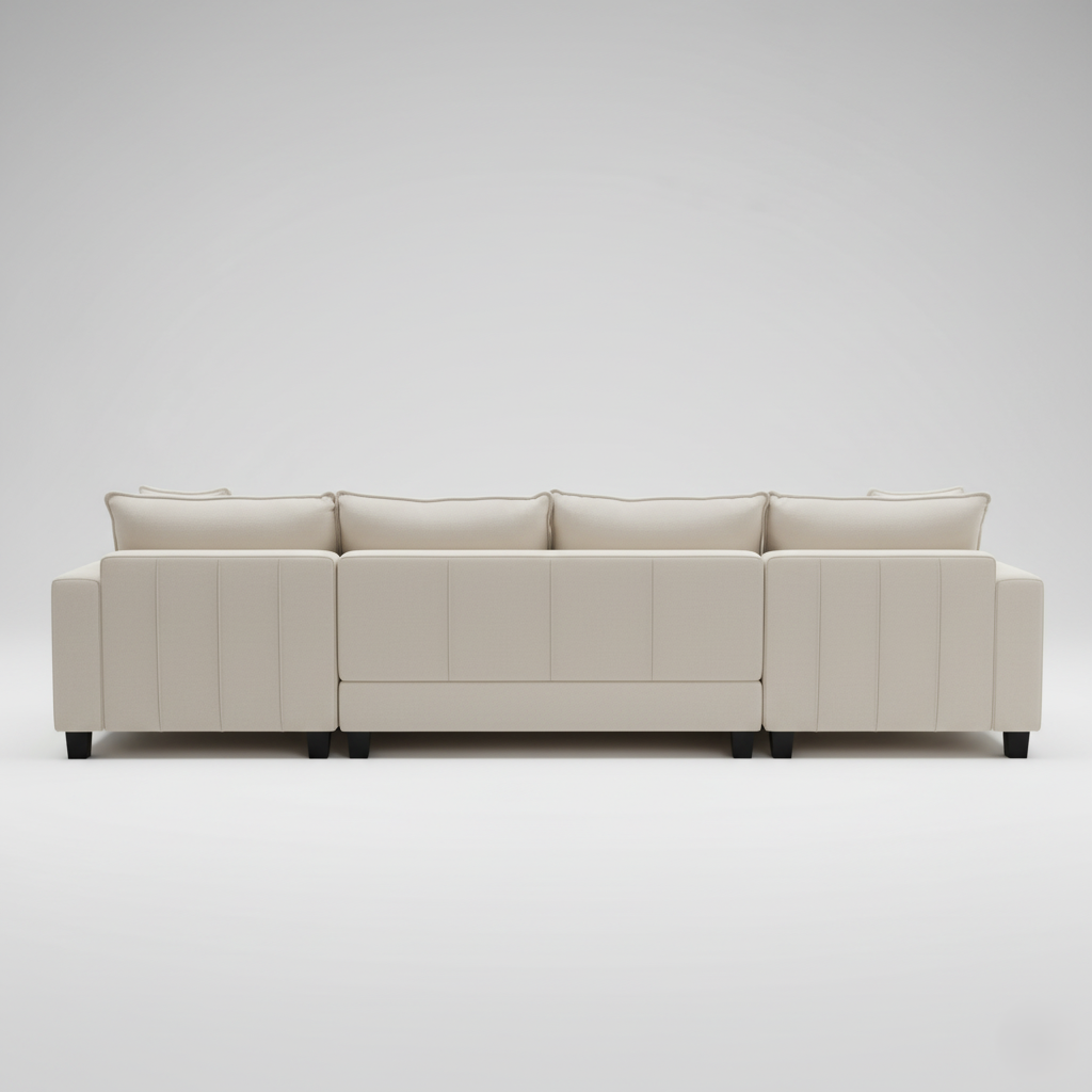 घर के लिए यू-आकार का सीटर सोफा, फर्नीचर, असबाब, सुरुचिपूर्ण कपड़ा, सर्वोत्तम गुणवत्ता वाला कपड़ा और प्रीमियम गुणवत्ता वाली लकड़ी, लक्जरी और आधुनिक