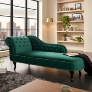 চেস্টারফিল্ড লাউঞ্জ সোফা আধুনিক ডিজাইন এবং লেদারেট ফ্যাব্রিক টেকসই এবং আরামদায়ক প্যাডেড বসার ঘর, অফিসের জন্য উপযুক্ত - সবুজ