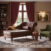 2 Seater Chesterfield sofa Handcrafted and Stylish Design & Leatherette fabric, Durable & Comfortable, Perfect for living Room -Brown