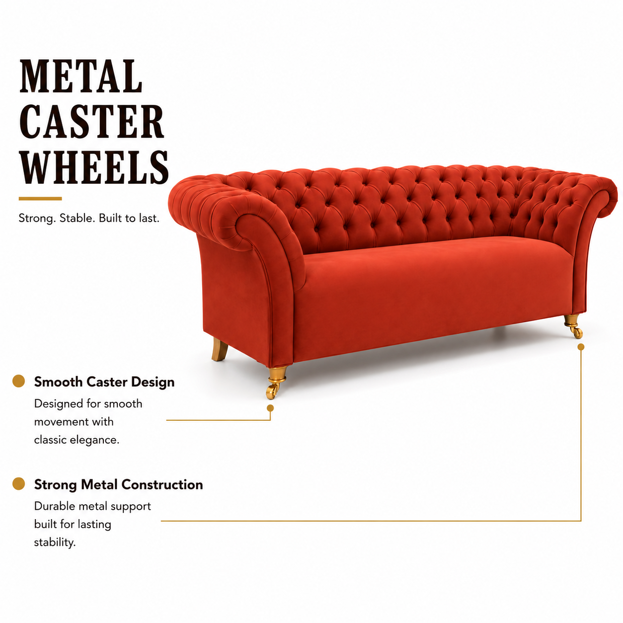 3 Spacious Seater chesterfield sofa Premium Quality Sofa and Suede fabric Durable & Comfortable Padded Perfect for living Room-Pink