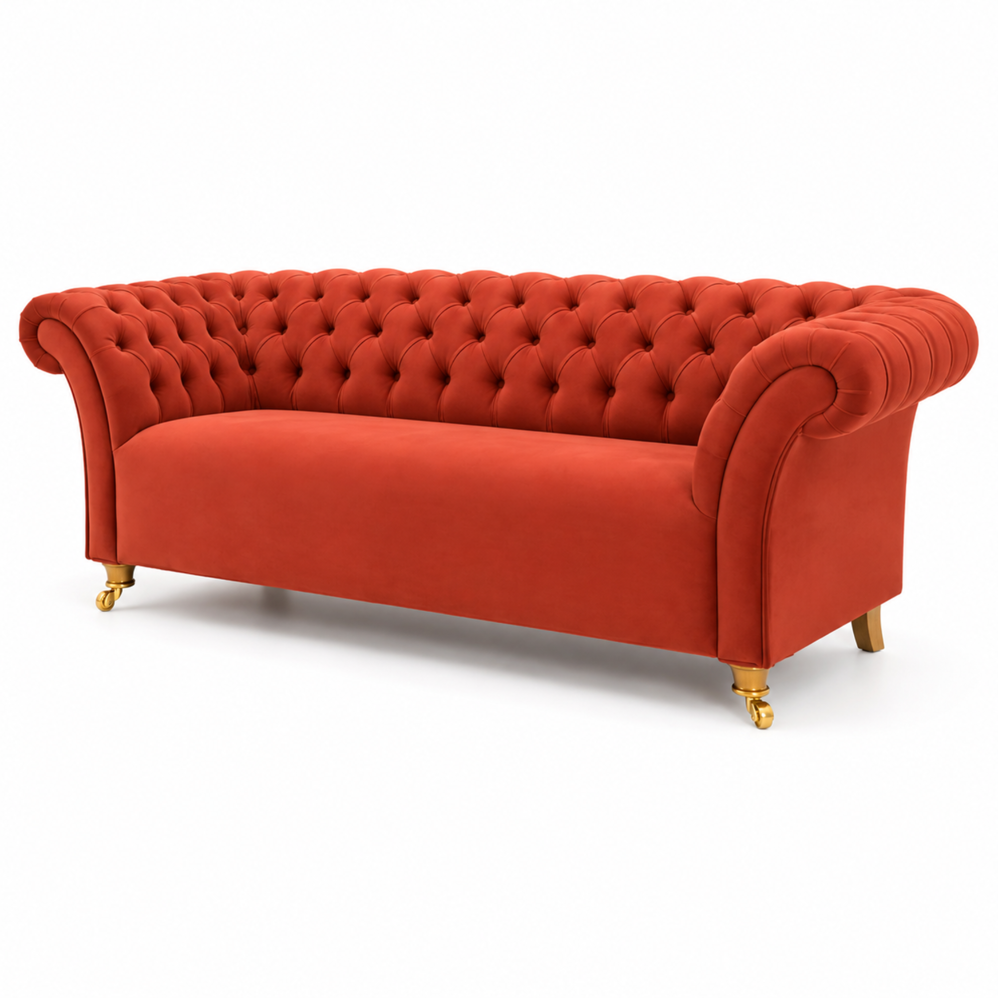 3 Spacious Seater chesterfield sofa Premium Quality Sofa and Suede fabric Durable & Comfortable Padded Perfect for living Room-Pink