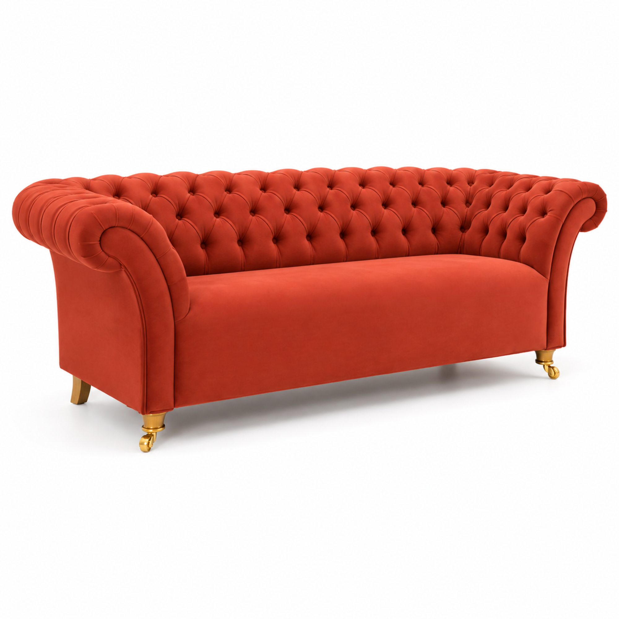 3 Spacious Seater chesterfield sofa Premium Quality Sofa and Suede fabric Durable & Comfortable Padded Perfect for living Room-Pink