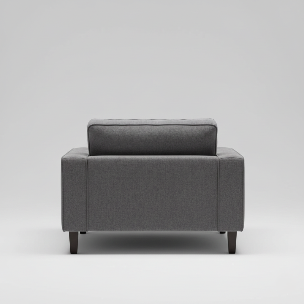 1-Seater Fabric Sofa for Home Furniture Frame Plyboard with Grey Fabric High Density Foam Soft & Comfort Seating for Living Room