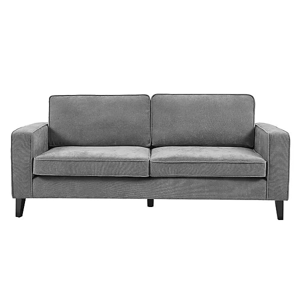 1-Seater Fabric Sofa for Home Furniture Frame Plyboard with Grey Fabric High Density Foam Soft & Comfort Seating for Living Room