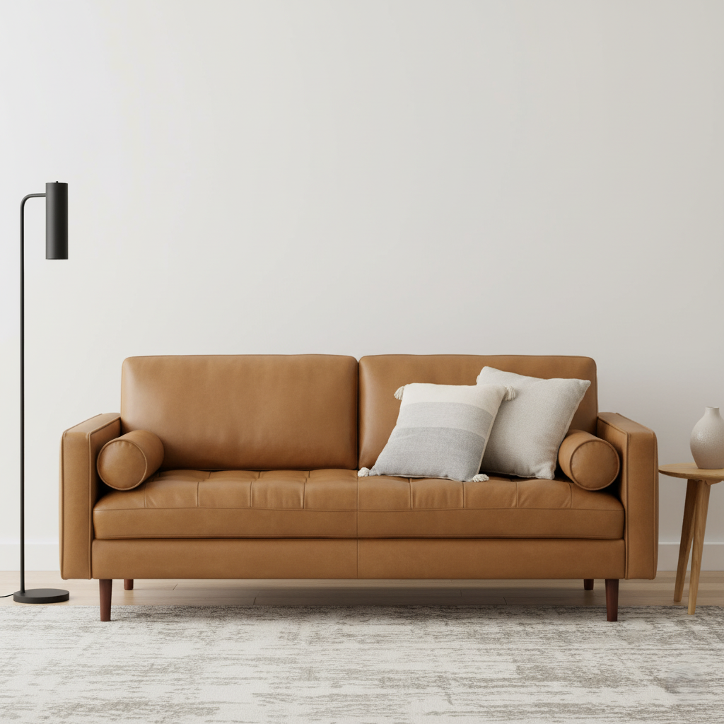 घर के फर्नीचर के लिए 3-सीटर सोफा, लिविंग रूम के लिए ग्रे फ़ैब्रिक हाई डेंसिटी फोम कम्फर्ट सीटिंग के साथ लक्ज़री डिज़ाइन फ़्रेम प्लाईबोर्ड