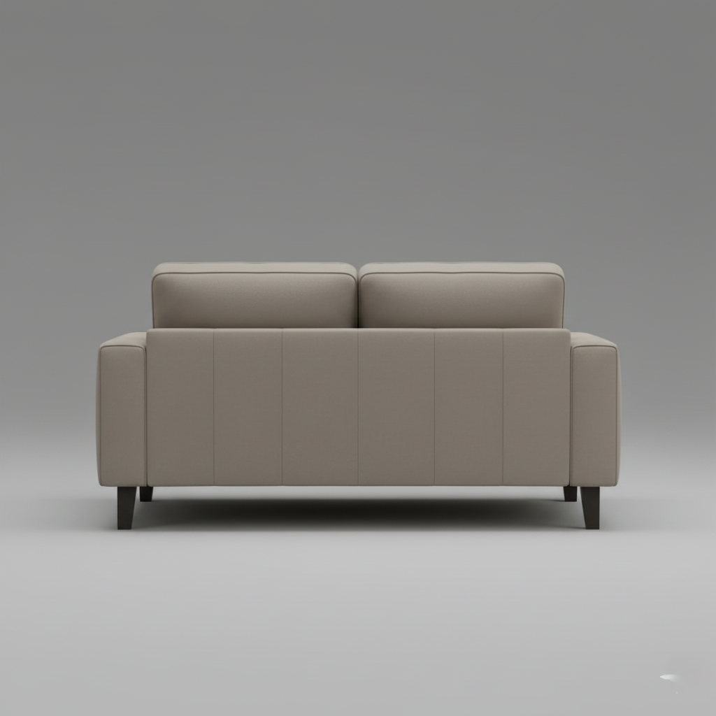 घर के फर्नीचर के लिए 2-सीटर फ़ैब्रिक सोफा, लिविंग रूम के लिए उच्च घनत्व वाले फोम सॉफ्ट और आरामदायक सीटिंग के साथ आधुनिक डिज़ाइन फ़्रेम प्लाईबोर्ड - ग्रे