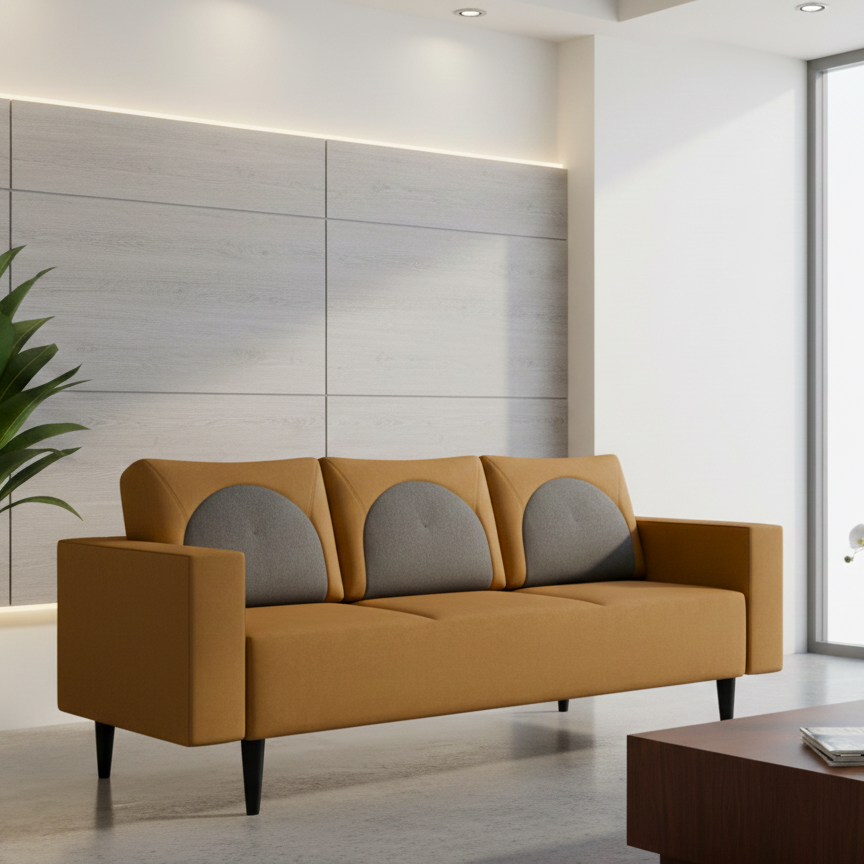 3 Seater sofa Modern Design and Upholstery fabric Durable & Comfortable Padded Perfect for living Room
