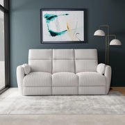 3 Seater Reclining Sofa Upholstery Polyester Comfortable Seating Luxury And Durable Design For Living Room -Ivory