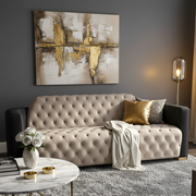3 Seater Chesterfield Sofa for Home and Furniture Upholstery Fabric, Modern and Durable Design for Living Room