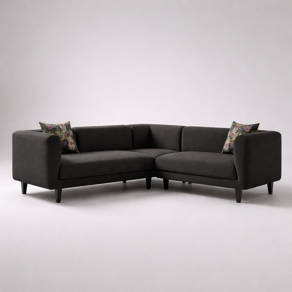 L Shape Sectional Sofa For Home and furniture & Upholstery Fabric Modern and Durable Design for Living Room-Grey