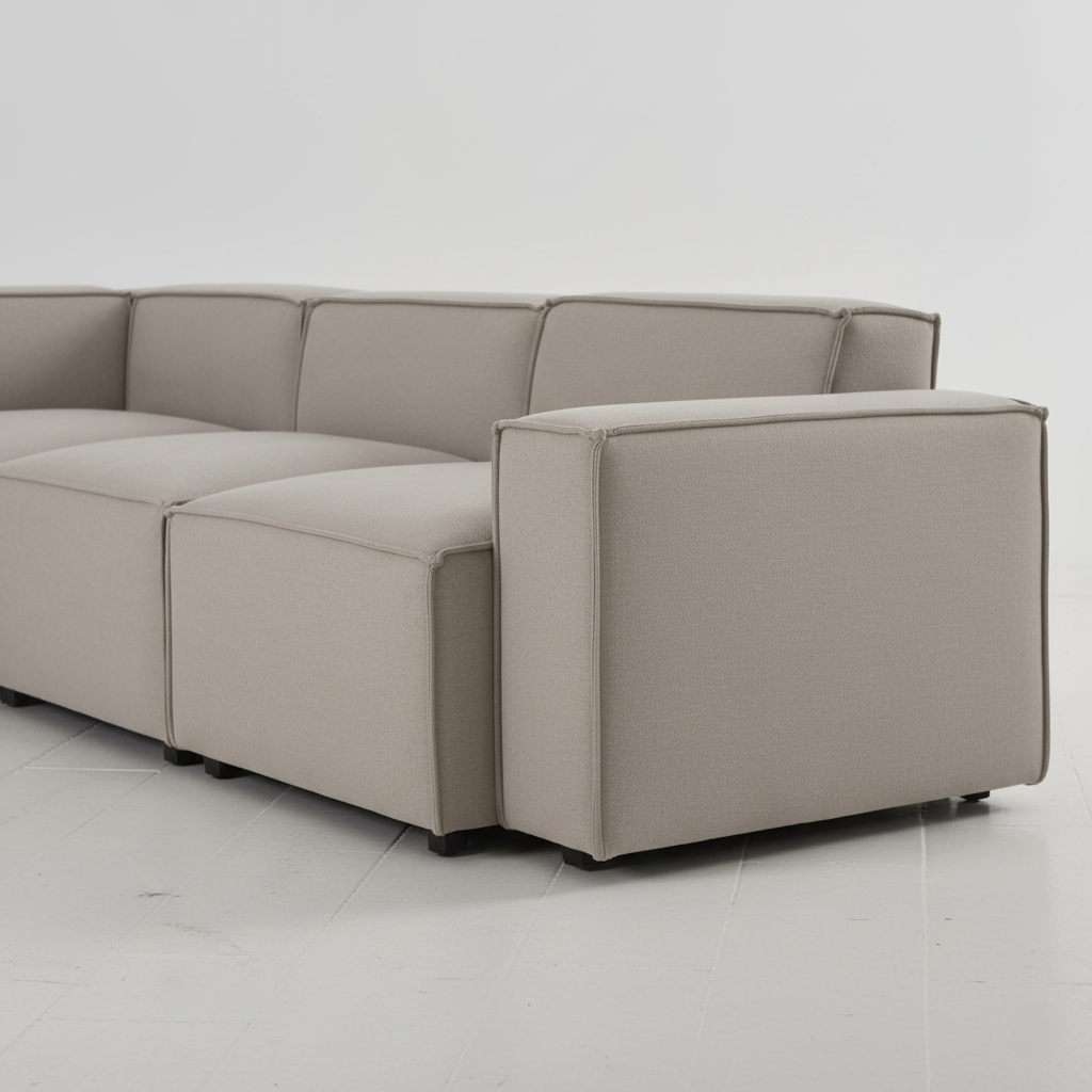 L Shape Corner Sofa For Home and furniture Upholstery Fabric Modern and Durable Design for Living Room - Grey