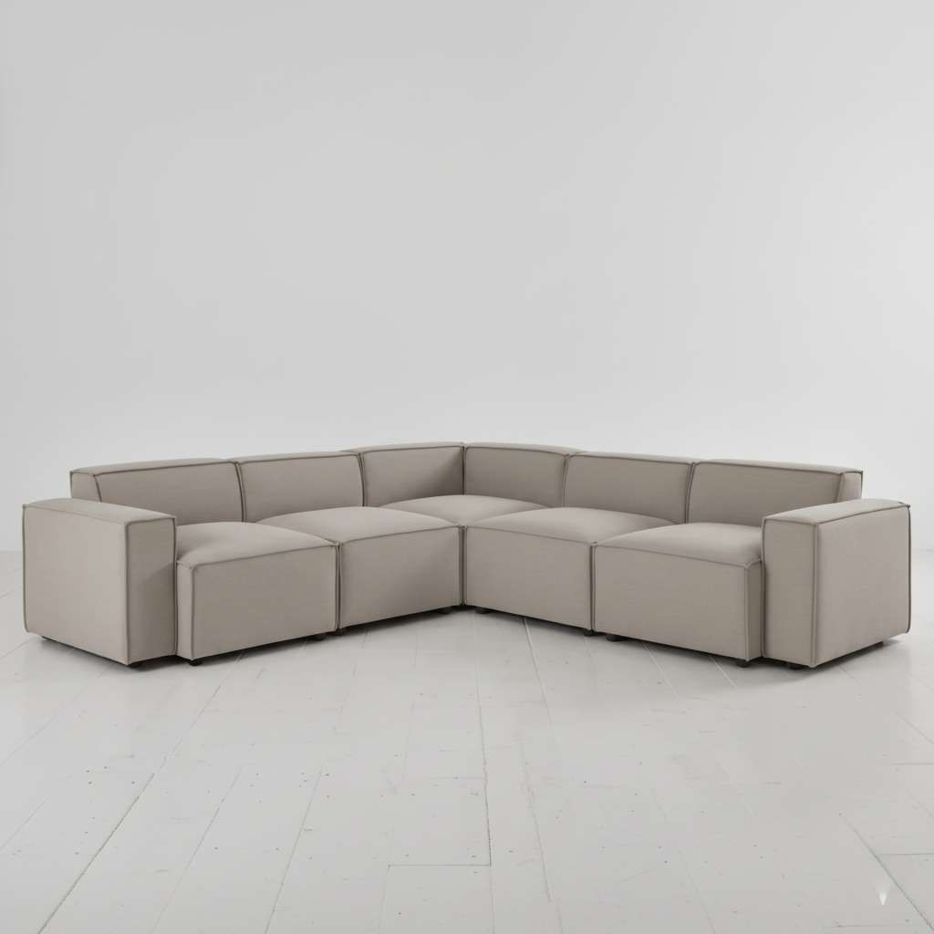 L Shape Corner Sofa For Home and furniture Upholstery Fabric Modern and Durable Design for Living Room - Grey