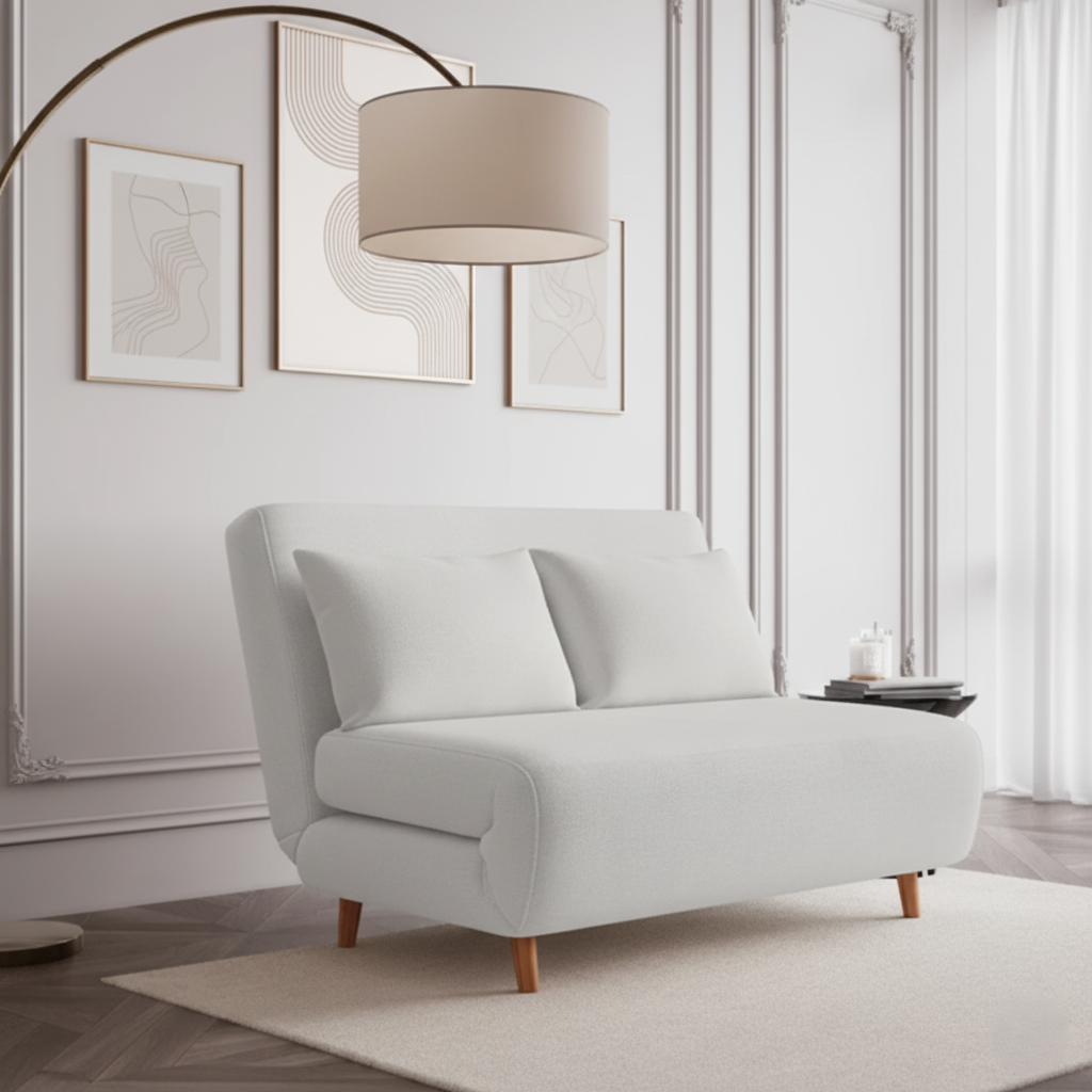 2 Seater Sofa For Home and furniture & Upholstery Fabric Modern and Durable Design for Living Room-White