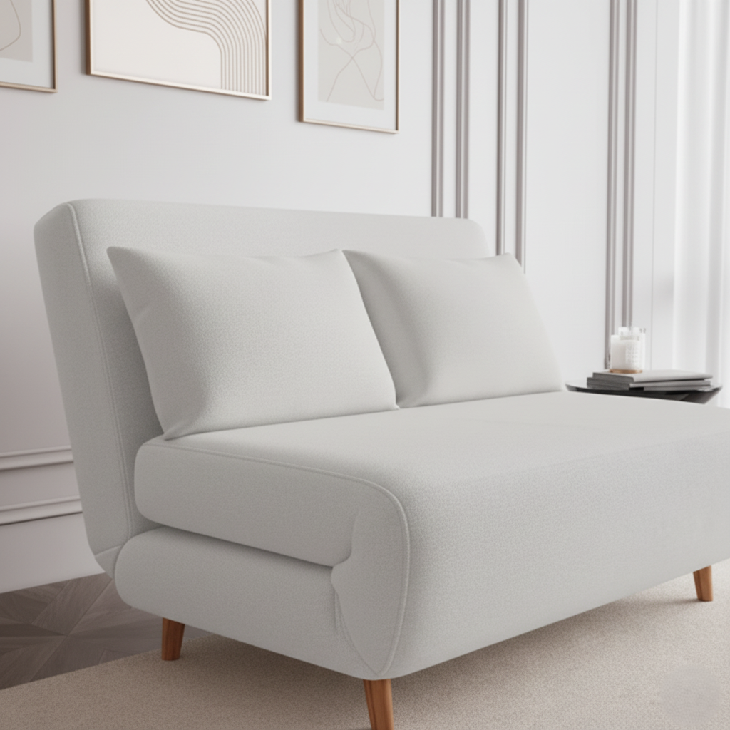 2 Seater Sofa For Home and furniture & Upholstery Fabric Modern and Durable Design for Living Room-White