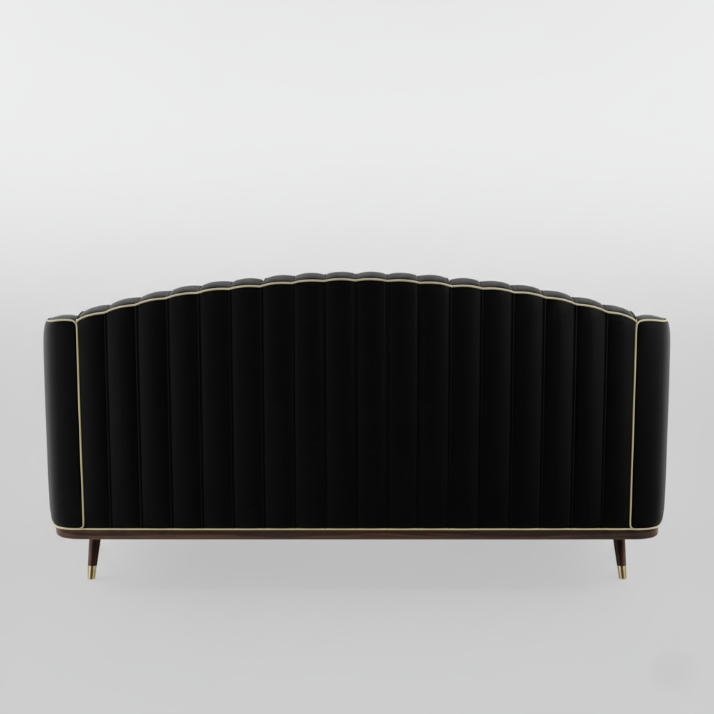 3 Seater Sofa For Home and furniture Upholstery Velvet Modern and Durable Design for Living Room-Black