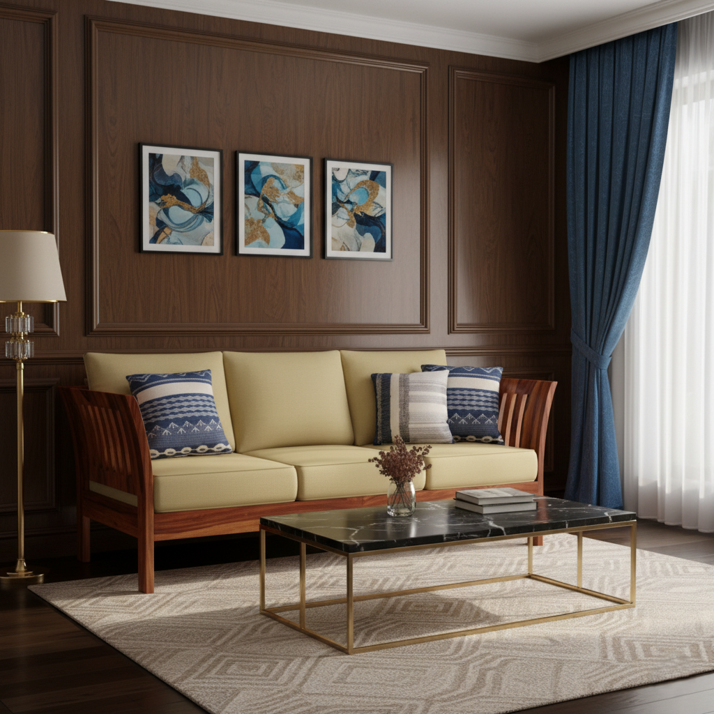 3 Seater Sofa For Home and furniture and Upholstery Fabric Modern and Durable Design for Living Room