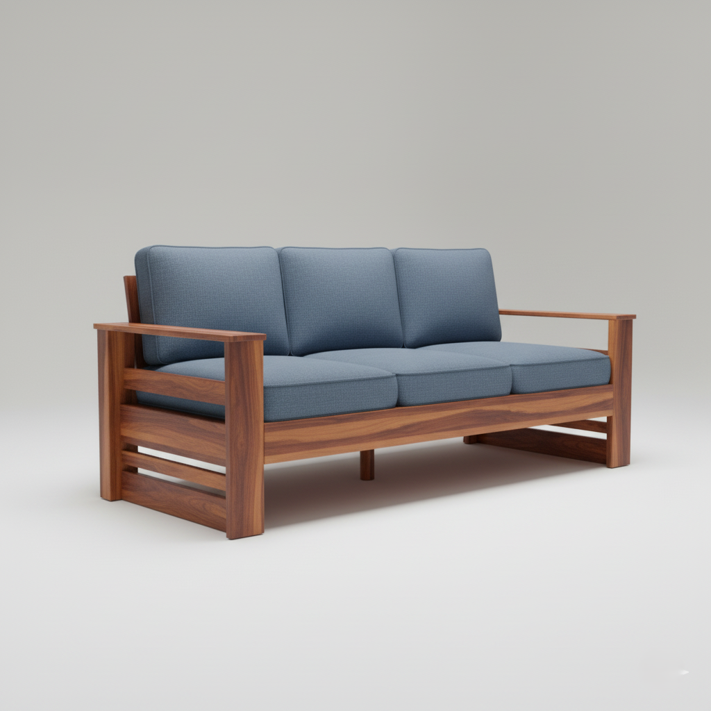 3 Seater Sofa For Home and furniture Upholstery Fabric, Modern and Durable Design for Living Room- Grey