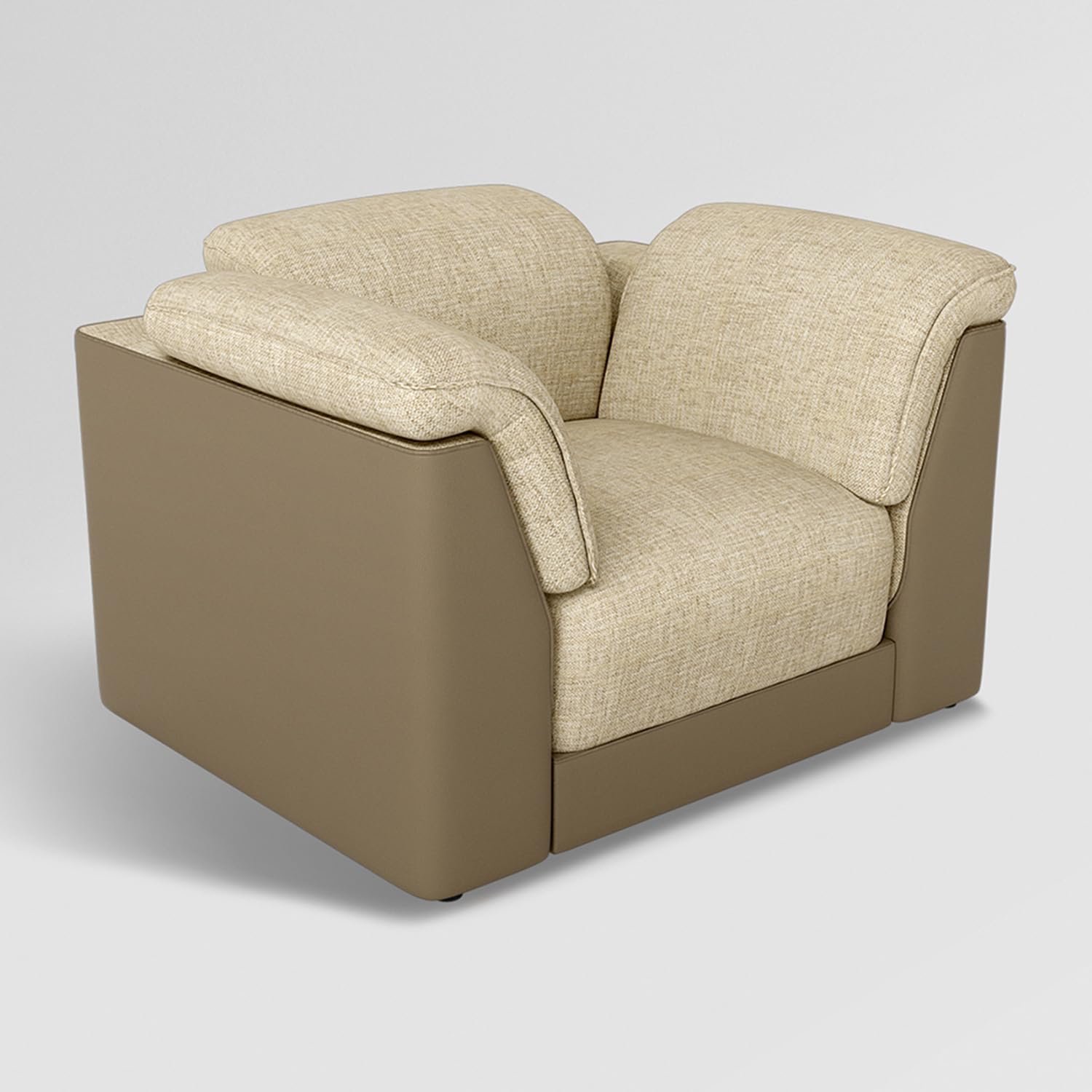 घर और फर्नीचर और असबाब कपड़े के लिए एल आकार अनुभागीय सोफा, लिविंग रूम के लिए आधुनिक और टिकाऊ डिजाइन - हल्का बेज