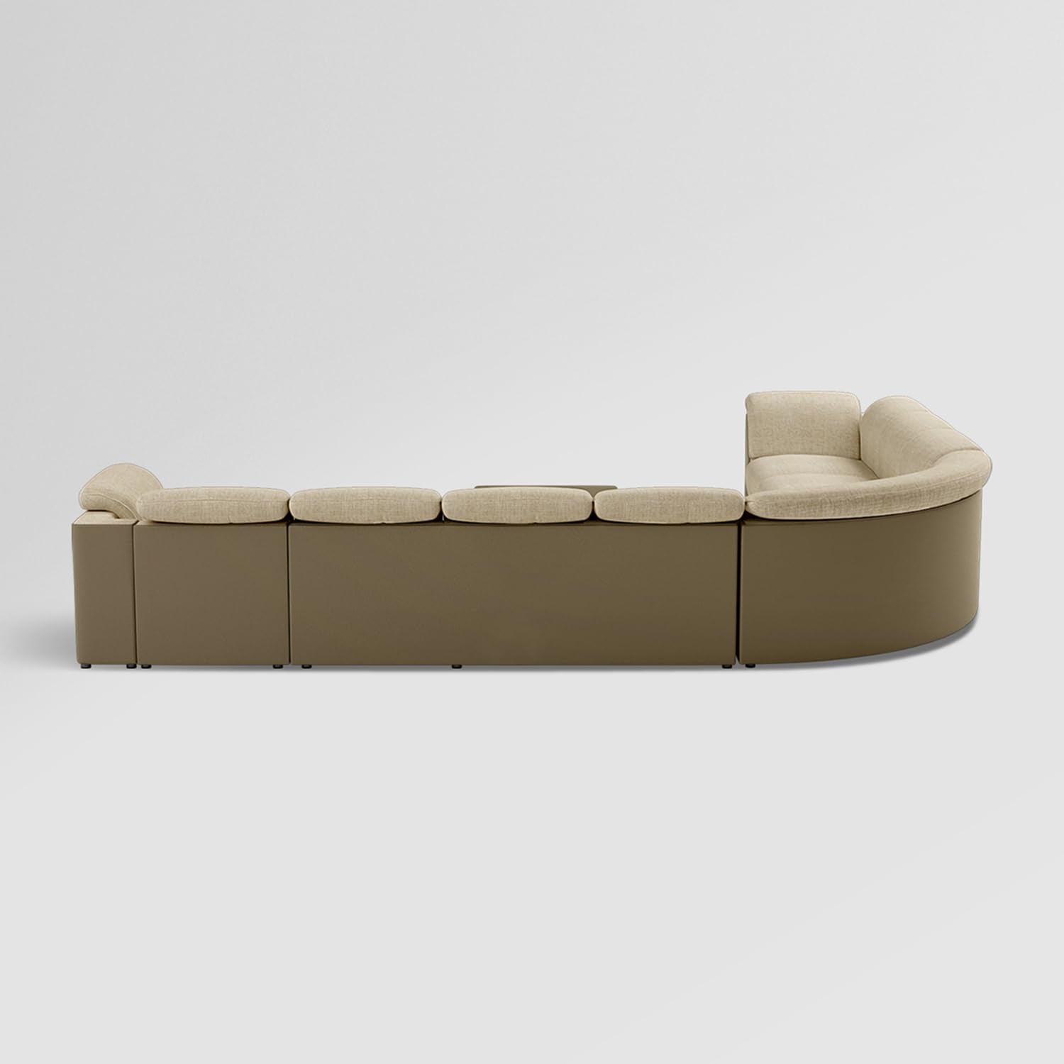 घर और फर्नीचर और असबाब कपड़े के लिए एल आकार अनुभागीय सोफा, लिविंग रूम के लिए आधुनिक और टिकाऊ डिजाइन - हल्का बेज