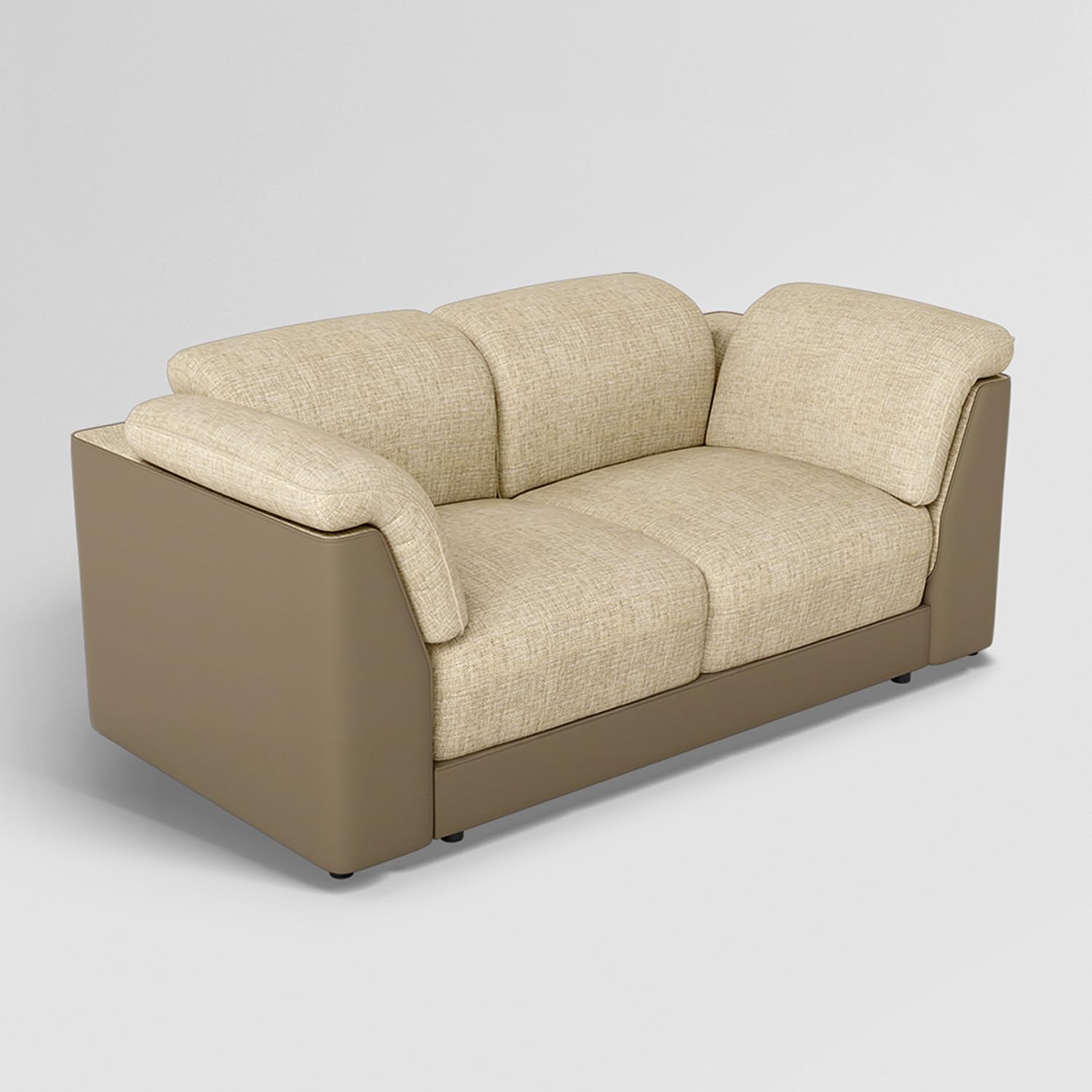 घर और फर्नीचर और असबाब कपड़े के लिए एल आकार अनुभागीय सोफा, लिविंग रूम के लिए आधुनिक और टिकाऊ डिजाइन - हल्का बेज