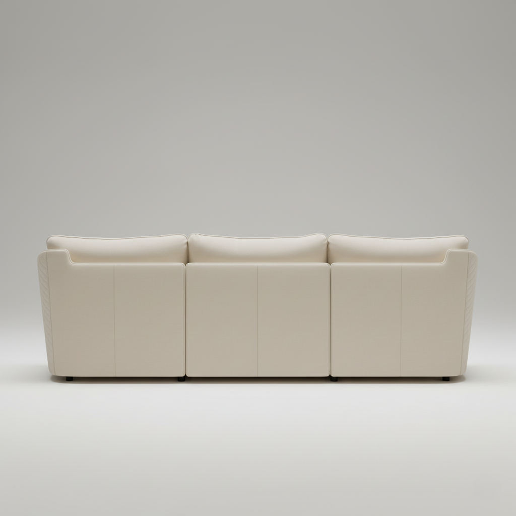 বাসা এবং আসবাবের জন্য ৩ সিটের সোফা লেদারেট আপহোলস্ট্রী লিভিং রুমের জন্য আধুনিক এবং টেকসই ডিজাইন-সাদা