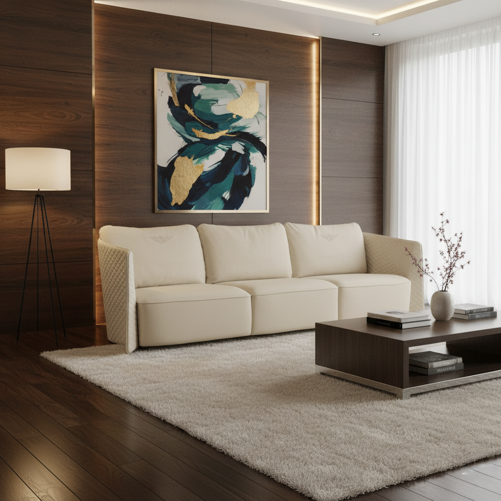 3 Seater Sofa For Home and Furniture Leatherette Upholstery Modern and Durable Design for Living Room-White