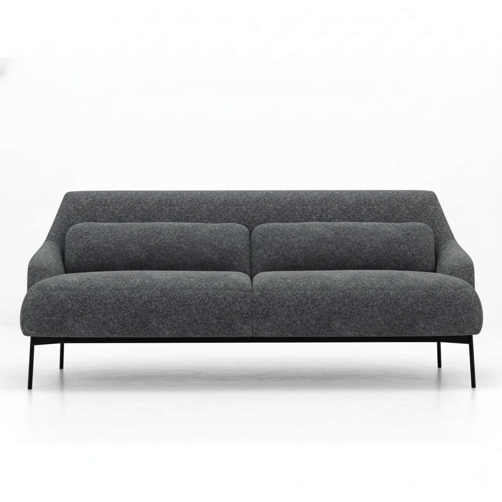 3 Seater & Sofa For Home Furniture, Upholstery Fabric Premium and Durable Design For Living Room and Office- Dark Grey