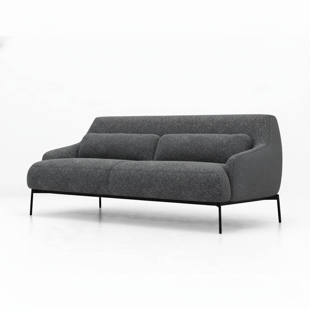 3 Seater & Sofa For Home Furniture, Upholstery Fabric Premium and Durable Design For Living Room and Office- Dark Grey