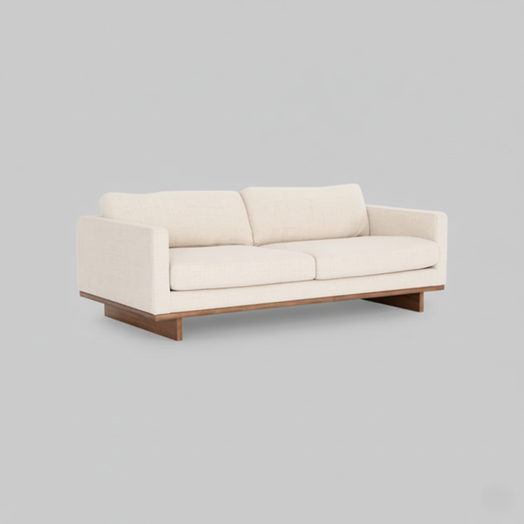 ৩ সিটের সোফা ফ্যাব্রিক আসবাবপত্র লিভিং রুম এবং অফিসের জন্য আধুনিক এবং টেকসই ডিজাইন - অফ হোয়াইট