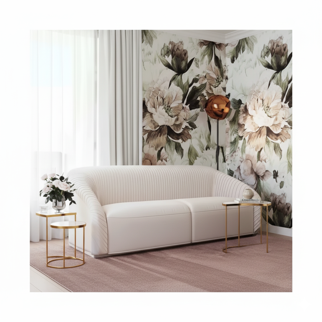 3 Seater Wooden Sofa For Home Furniture Premium Upholstery Modern and Durable Design for Living Room and Office - Off White