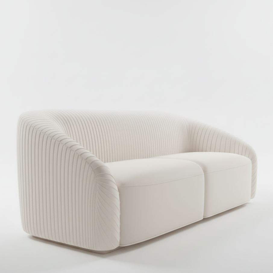 3 Seater Wooden Sofa For Home Furniture Premium Upholstery Modern and Durable Design for Living Room and Office - Off White
