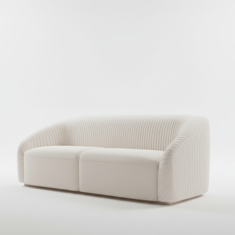 3 Seater Wooden Sofa For Home Furniture Premium Upholstery Modern and Durable Design for Living Room and Office - Off White