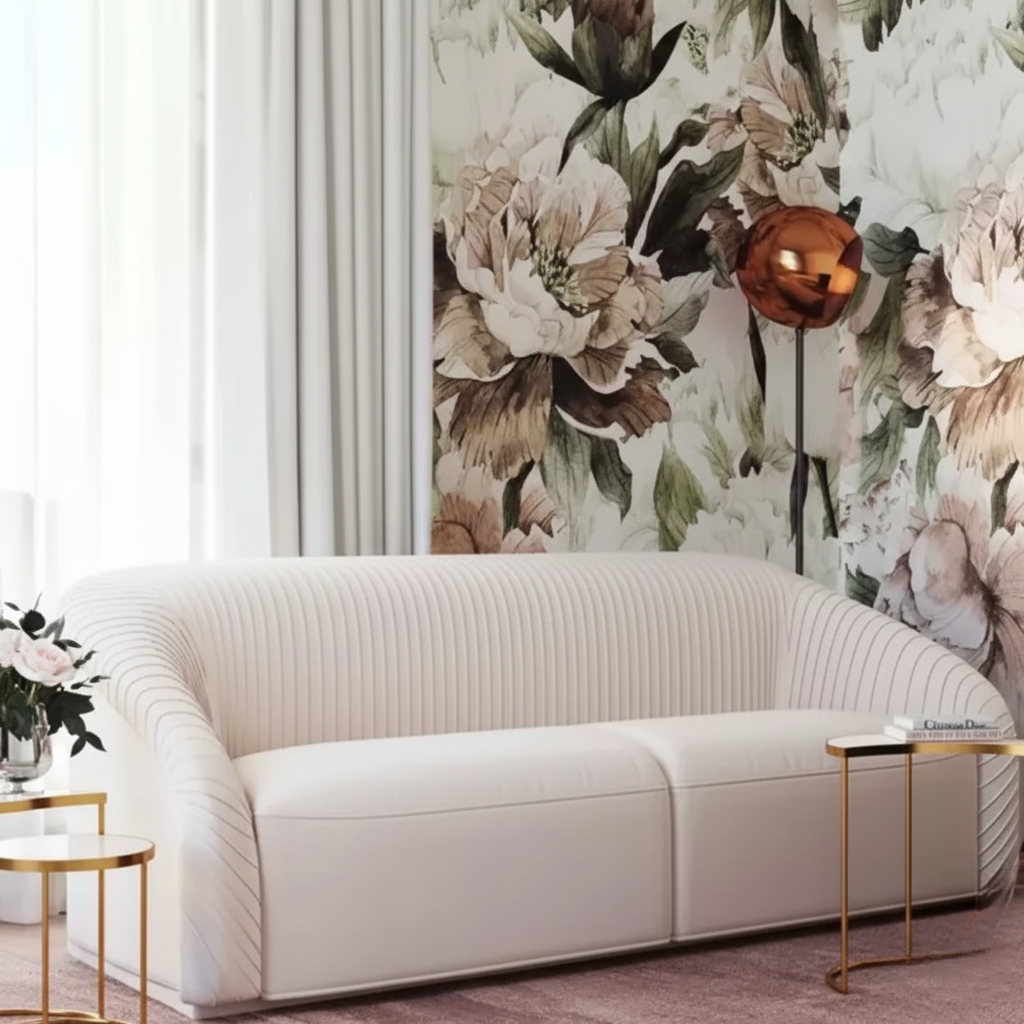 3 Seater Wooden Sofa For Home Furniture Premium Upholstery Modern and Durable Design for Living Room and Office - Off White