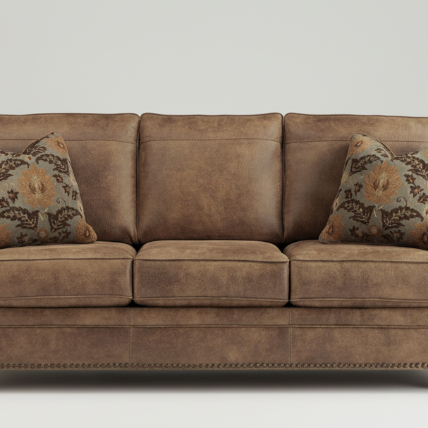 3 Seater & Sofa For Home Furniture, Upholstery Pu leatherette Premium and Durable Design For Living Room and Office- Dark Brown