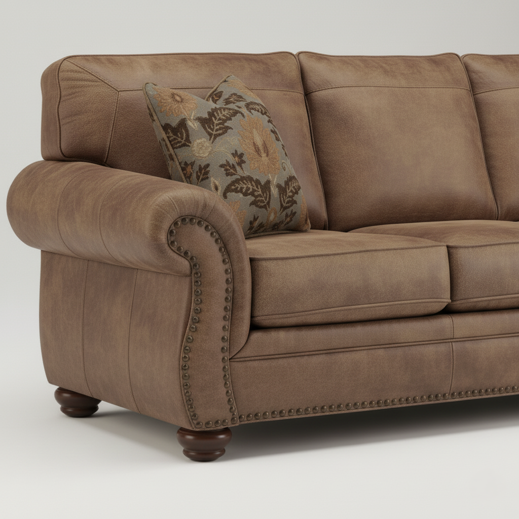 3 Seater & Sofa For Home Furniture, Upholstery Pu leatherette Premium and Durable Design For Living Room and Office- Dark Brown