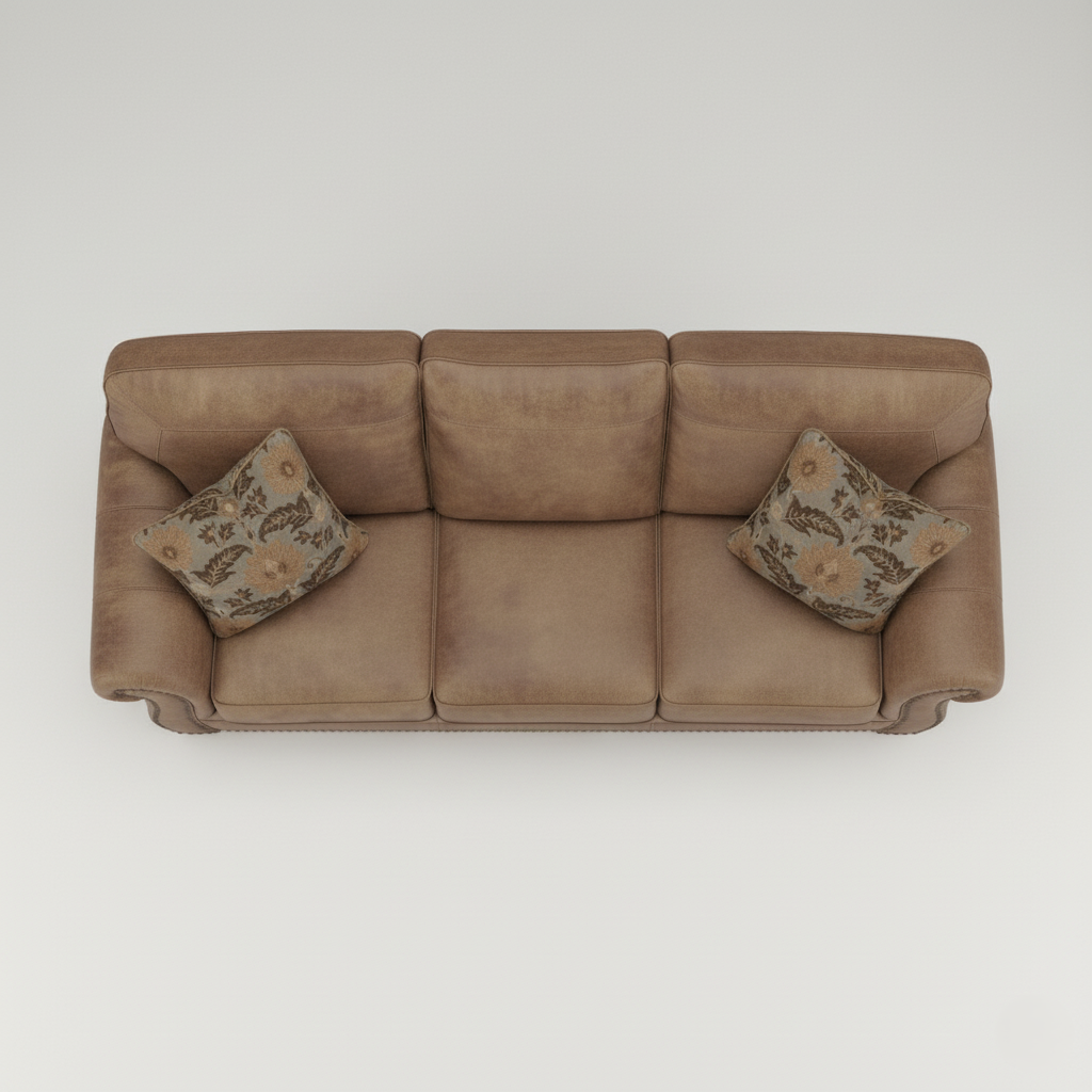 3 Seater & Sofa For Home Furniture, Upholstery Pu leatherette Premium and Durable Design For Living Room and Office- Dark Brown