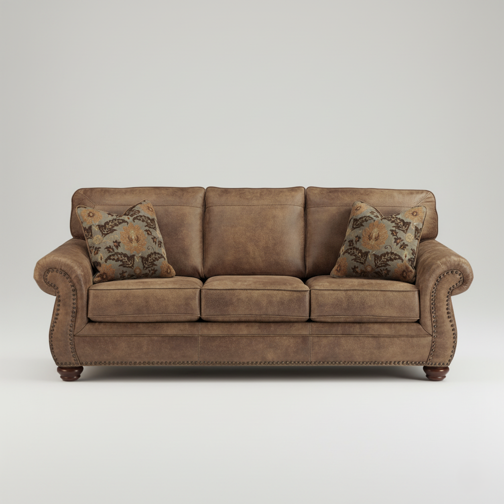 3 Seater & Sofa For Home Furniture, Upholstery Pu leatherette Premium and Durable Design For Living Room and Office- Dark Brown